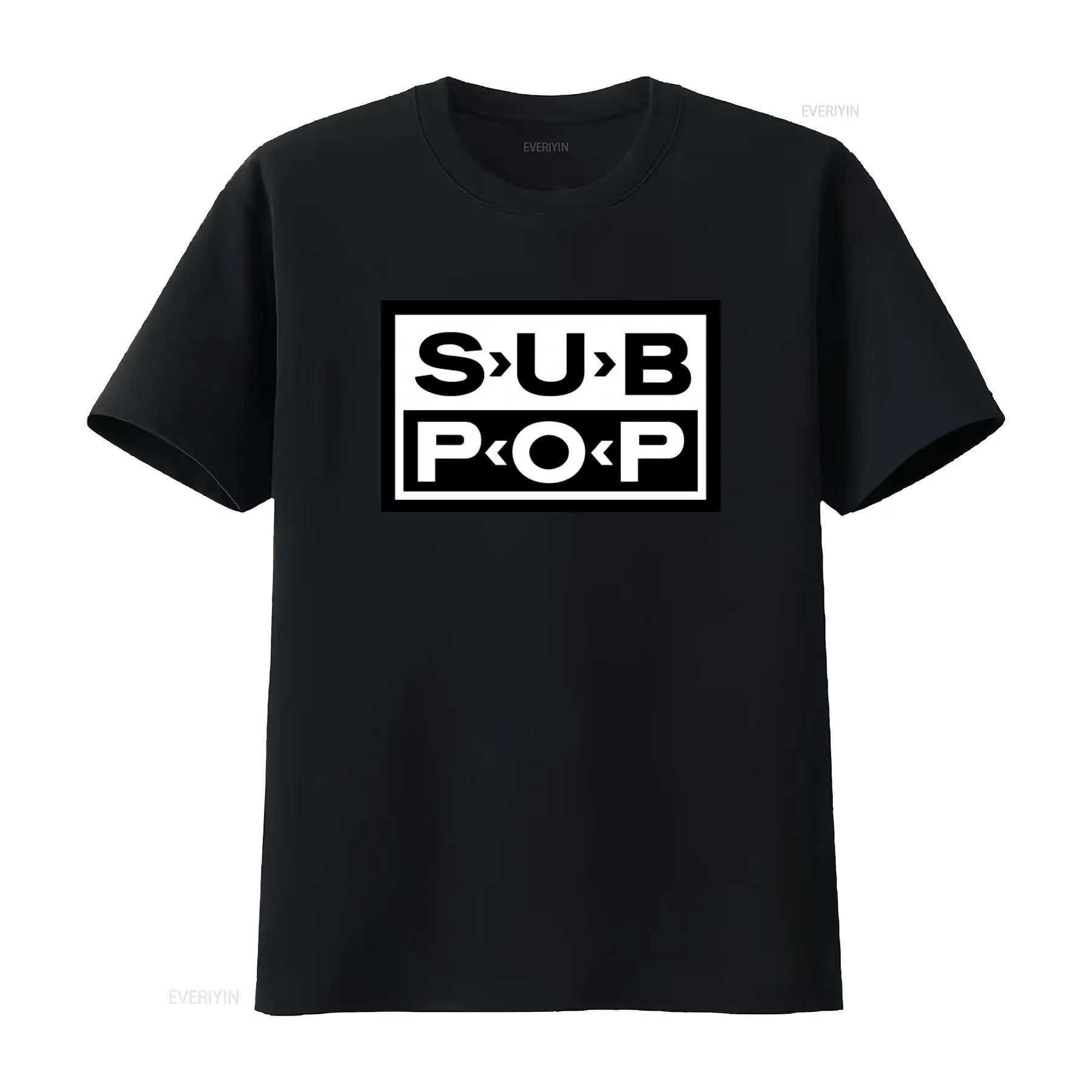 Vintage Fashion Jersey - Camiseta Sub Pop com Logo Preto