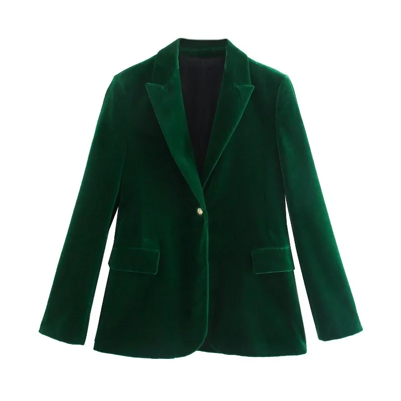 Velvet Blazer Vintage - Elegante veludo feminino blazer moda escritório