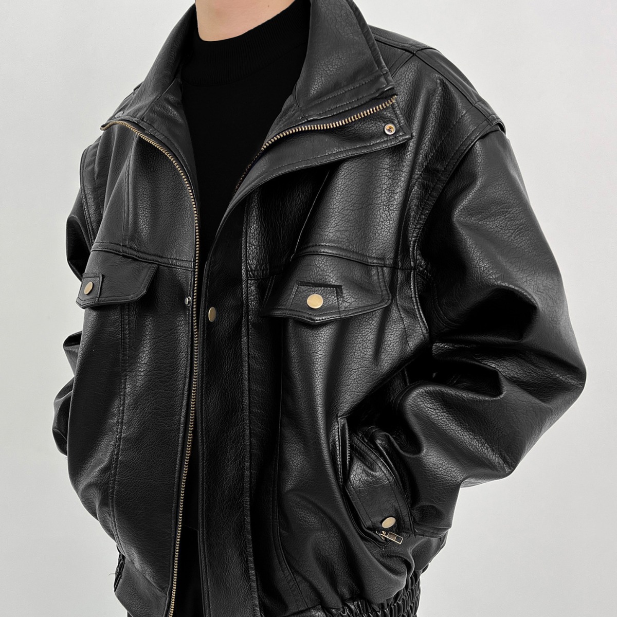 Vintage Windbreaker Nylon - Jaqueta de motociclista espessada masculina de