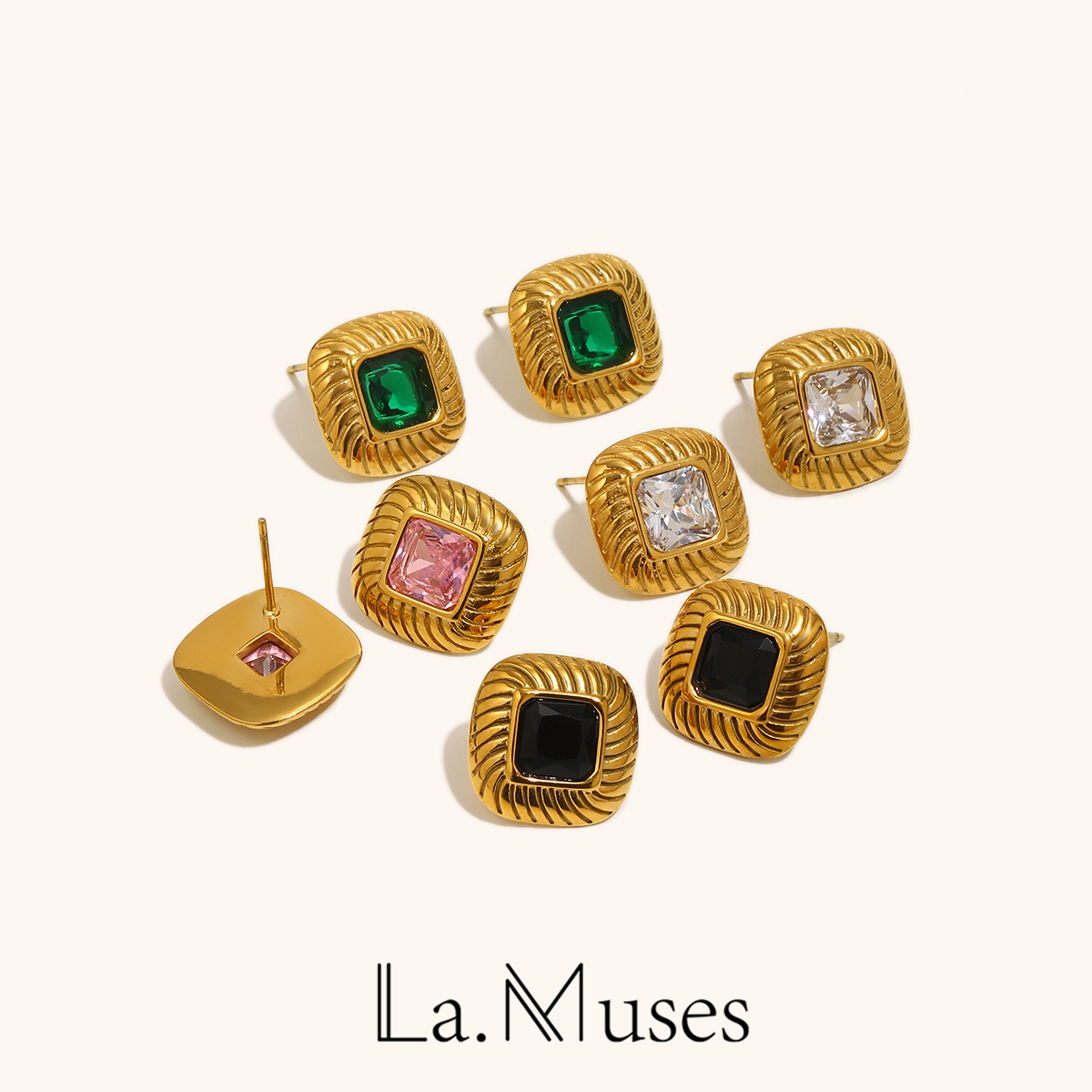 Vintage Fashion La - La. Muses clássico vintage quadrado zircão