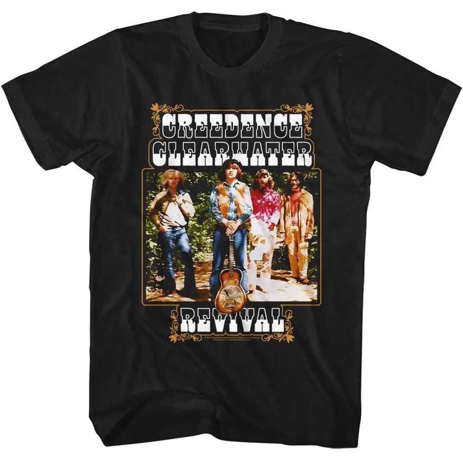 Vintage Fashion Revival - Camiseta preta da banda Creedence Clearwater