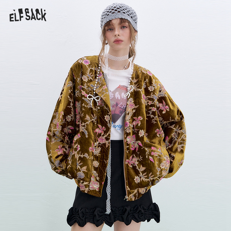 Velvet Blazer Vintage - Jaqueta de veludo dourado ELFSACK, casaco