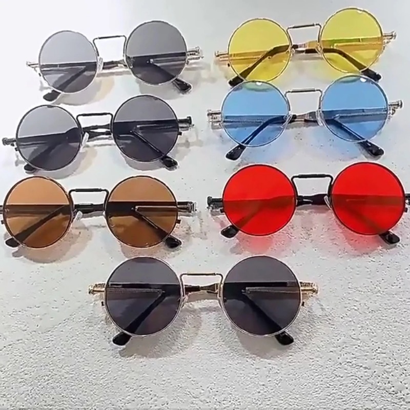 Vintage Fashion Glasses - Óculos de Sol Redondos Vintage com