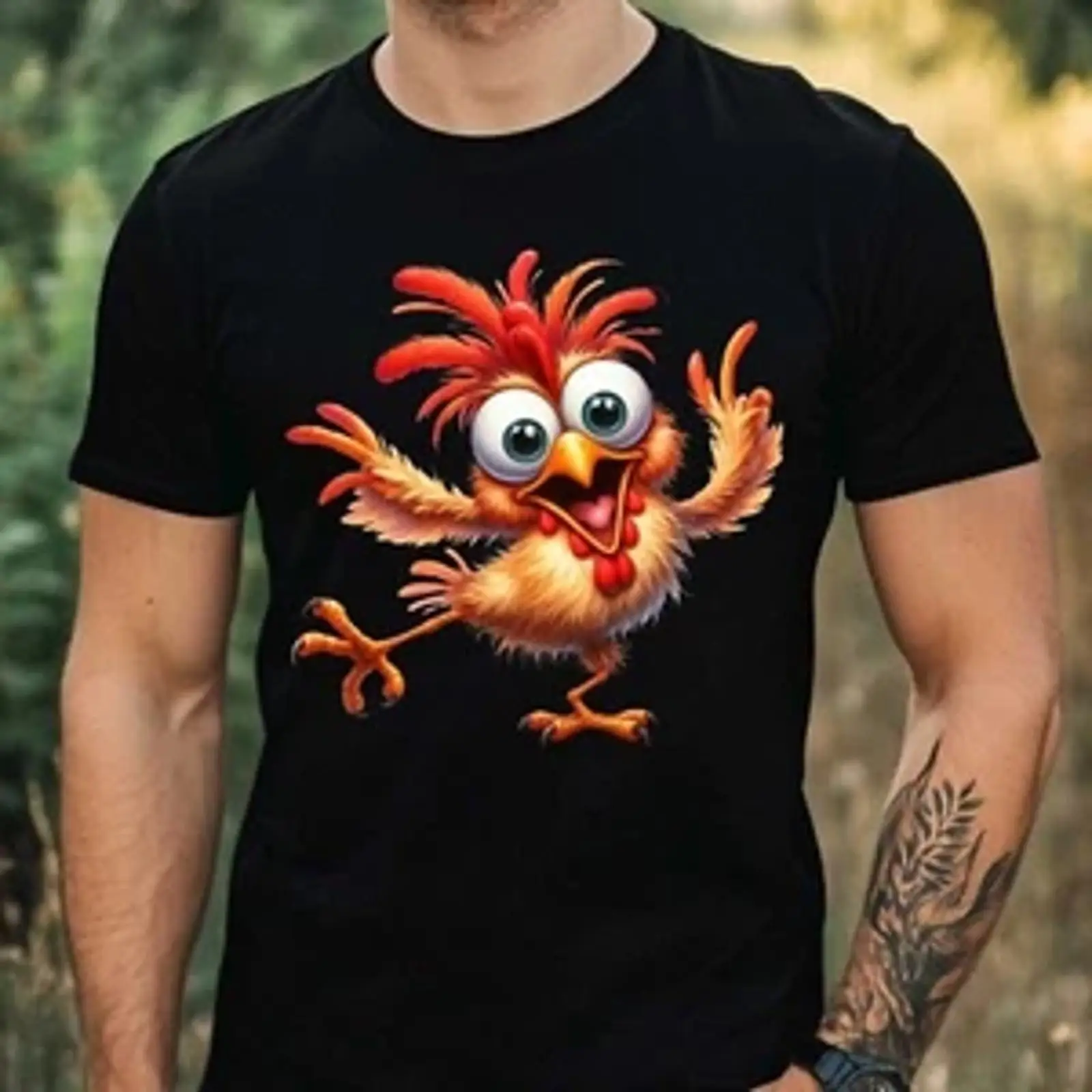Vintage Fashion Herren - Camiseta Masculina com Estampa Divertida de