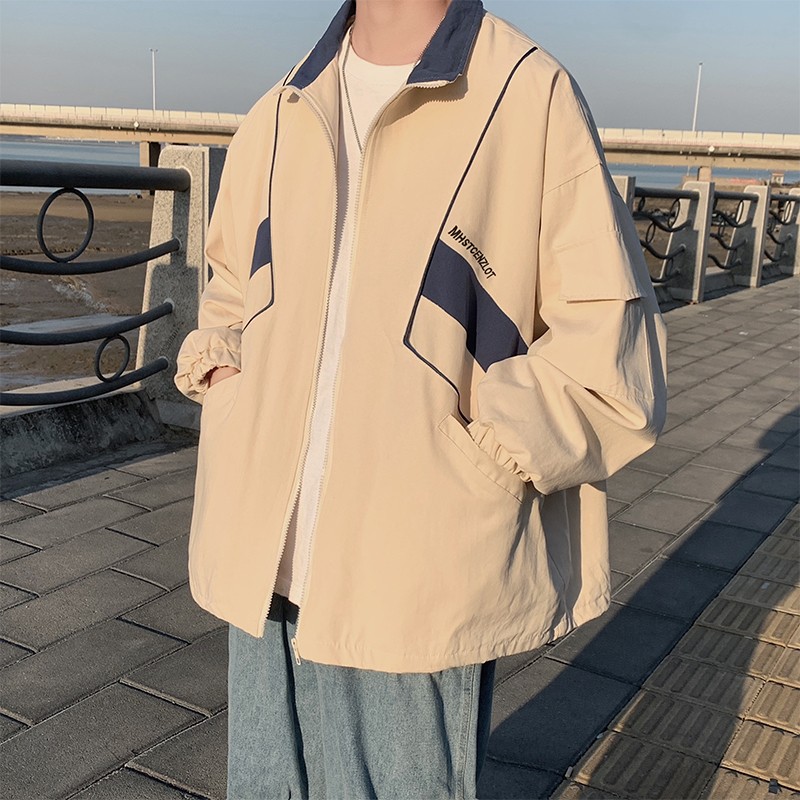 Vintage Windbreaker Nylon - Jaqueta quebra-vento unissex patchwork, casacos sportswear