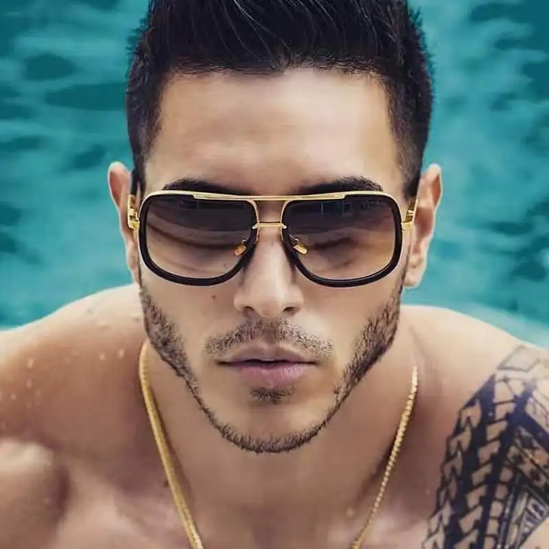 Vintage Fashion Glasses - Novos Óculos de Sol Masculinos Modernos