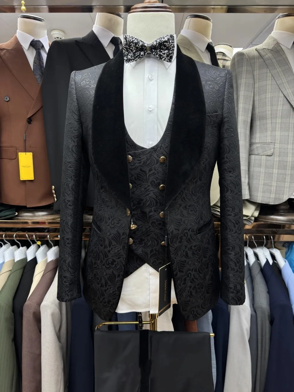 Velvet Blazer Vintage - Terno Masculino Vintage Jacquard Sob Medida