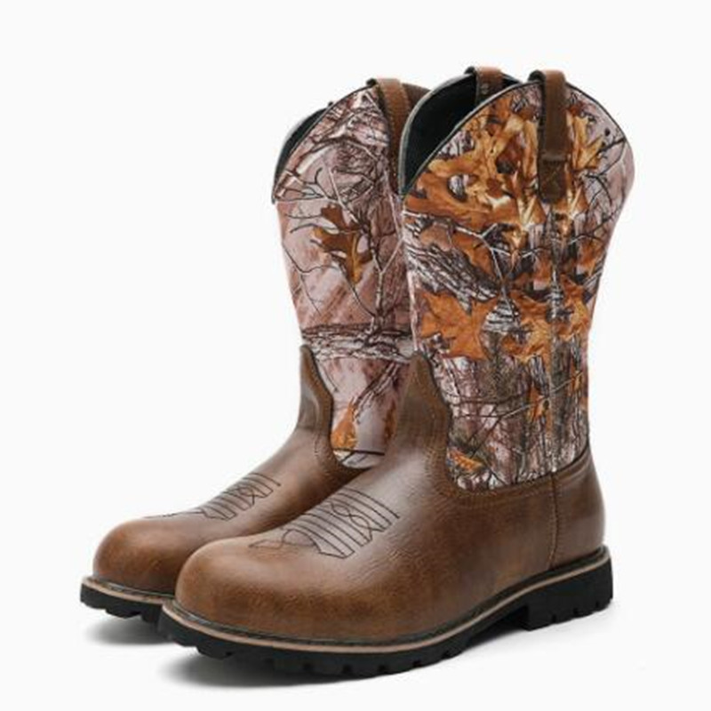 Vintage Fashion Prints - Botas Masculinas Clássicas de Couro com