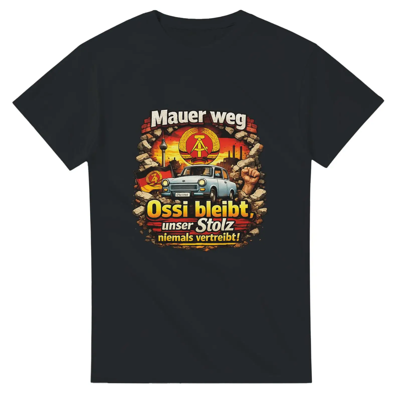 Vintage Fashion Berlin - Camiseta Retrô Orgulho da GDR (Alemanha