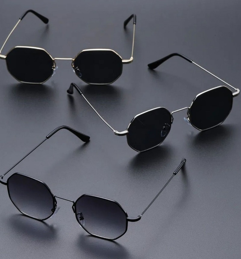 Vintage Fashion Glasses - Óculos de sol quadrados pequenos e