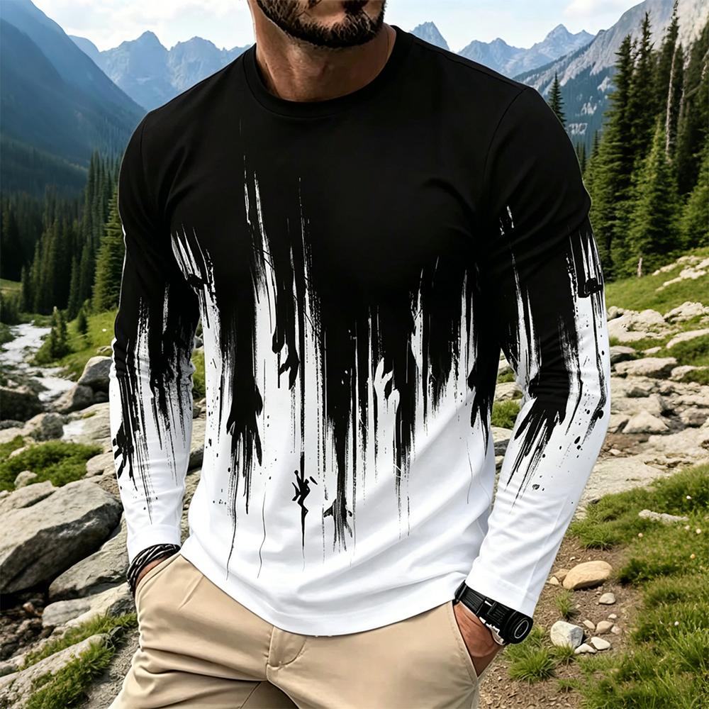 Vintage Fashion Prints - Camiseta Masculina de Manga Longa com