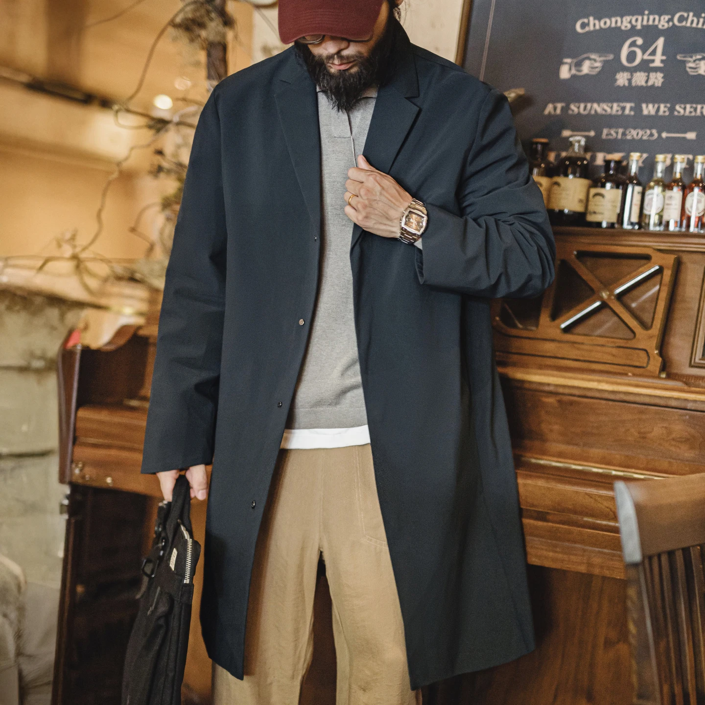 Maden Trench Coat Masculino Es - Vintage Windbreaker Nylon avaliação e preço