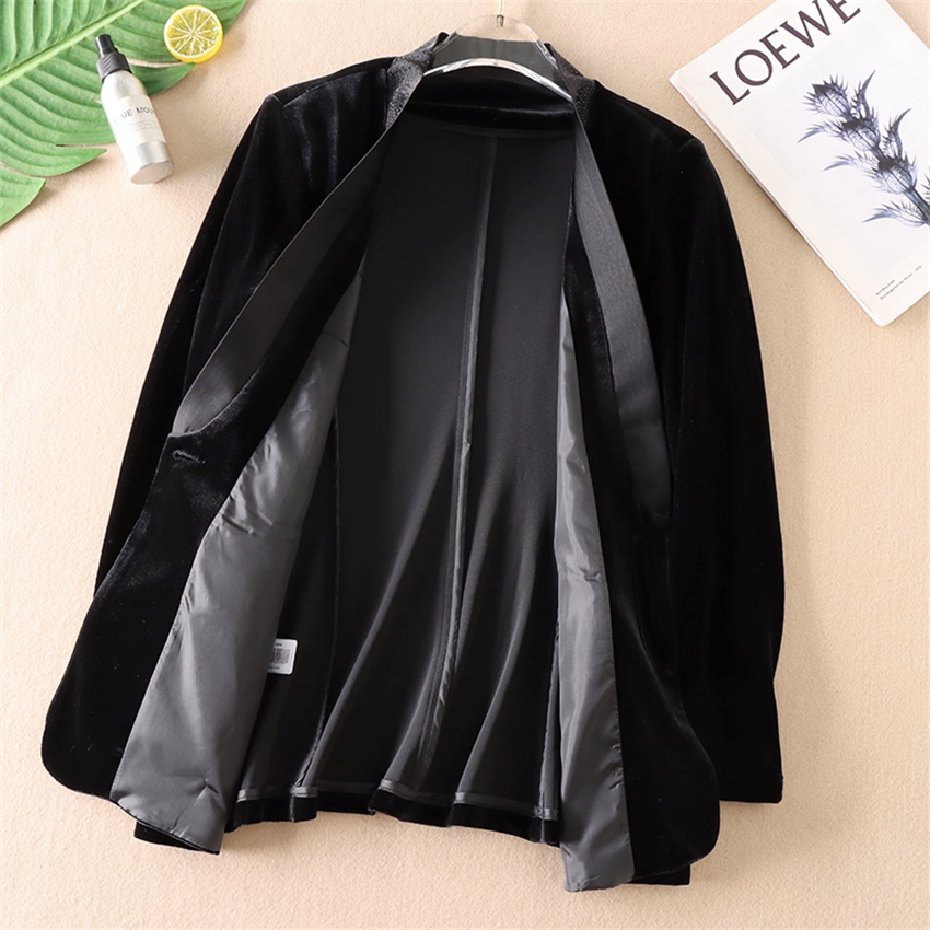 Outono inverno tamanho grande  - Velvet Blazer Vintage avaliação e preço