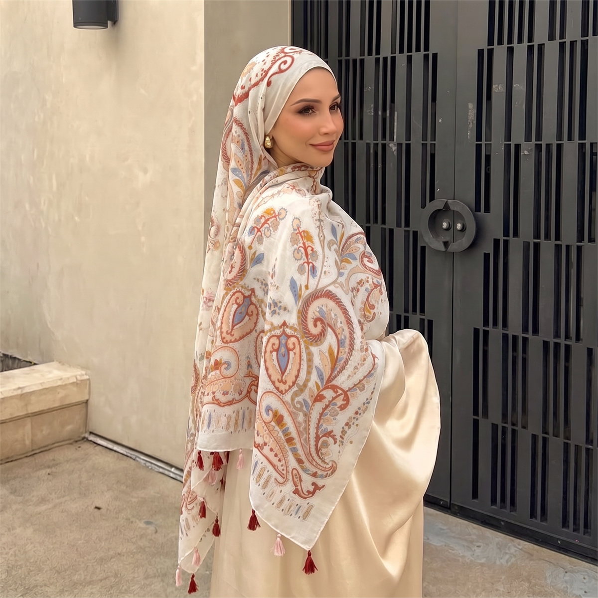 Lenço Hijab Vintage com Estamp - Vintage Fashion Prints avaliação e preço