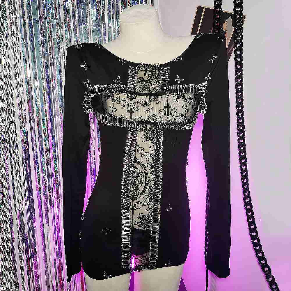 Emo gótico camiseta 90s vintag - Vintage Fashion Revival avaliação e preço